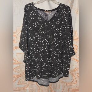 Misia Starry Night Grey and White Top